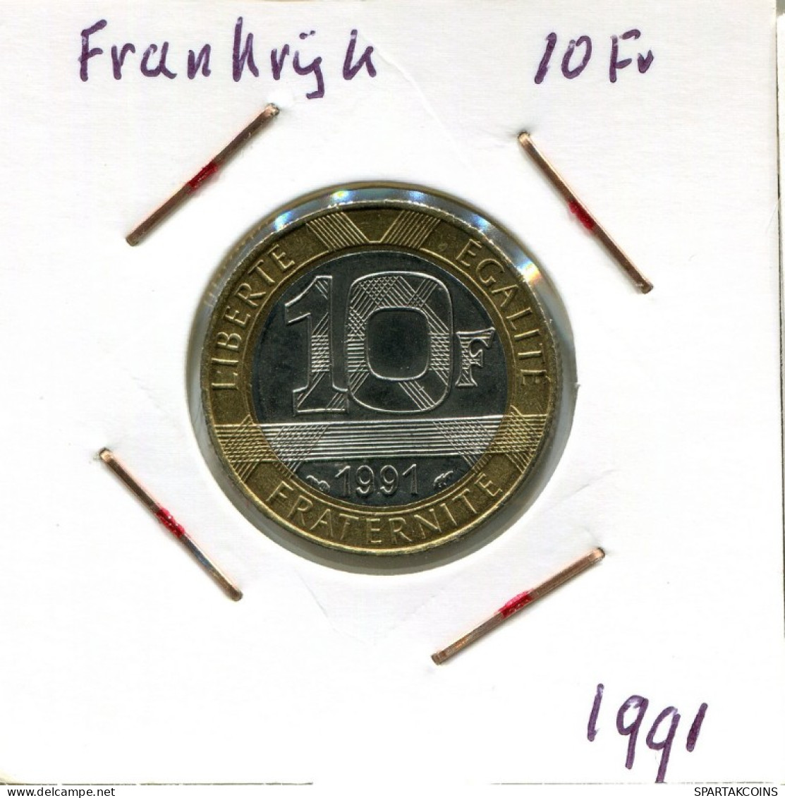 10 FRANCS 1991 FRANCIA FRANCE Moneda BIMETALLIC Moneda #AM677.E.A - 10 Francs