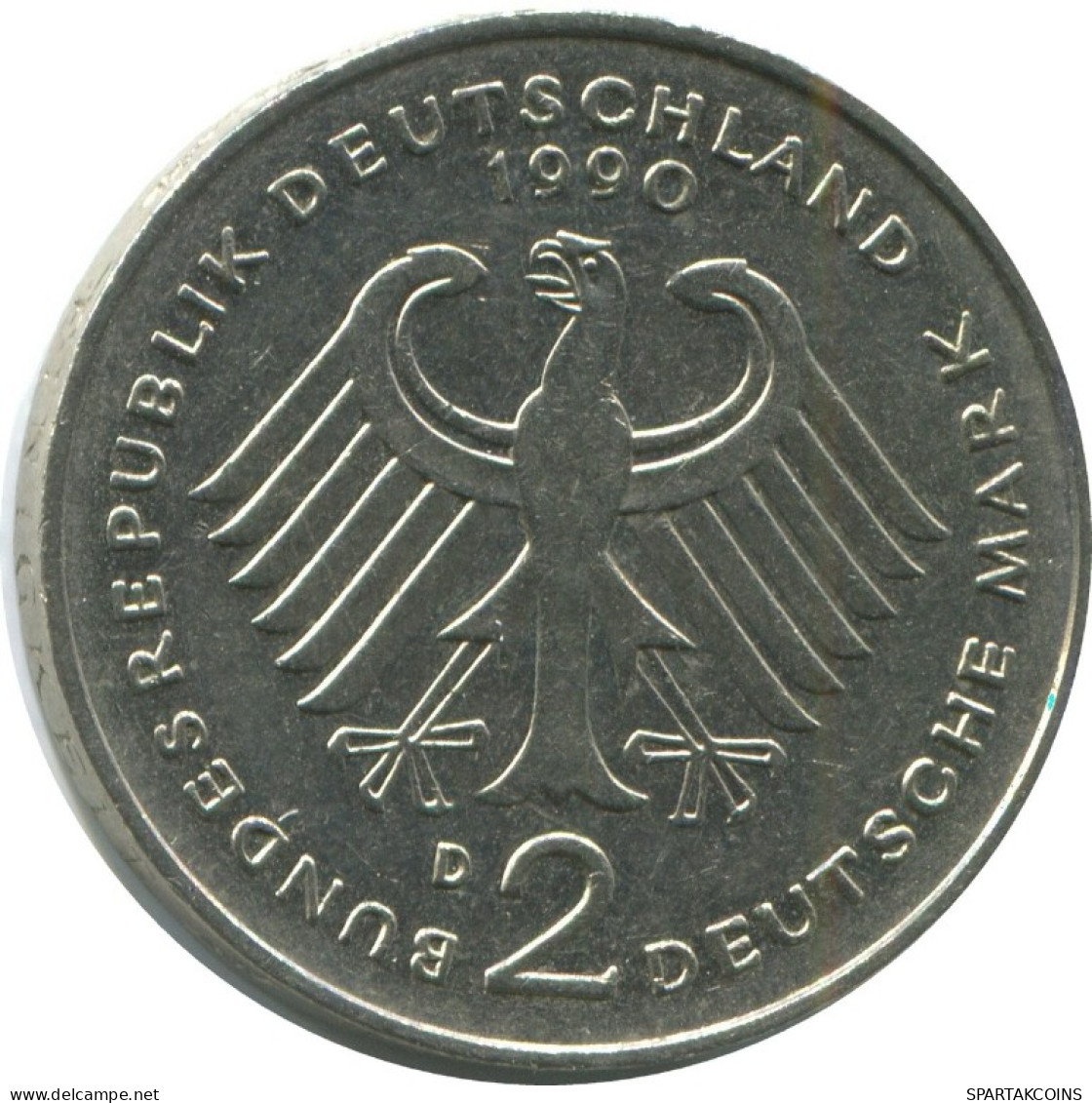 2 DM 1990 D K.SCHUMACHER BRD DEUTSCHLAND Münze GERMANY #AG252.3.D.A - 2 Mark