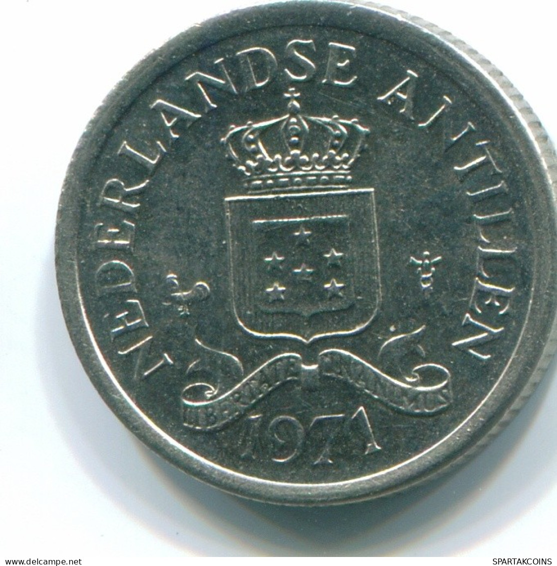 10 CENTS 1971 ANTILLAS NEERLANDESAS Nickel Colonial Moneda #S13482.E.A - Netherlands Antilles