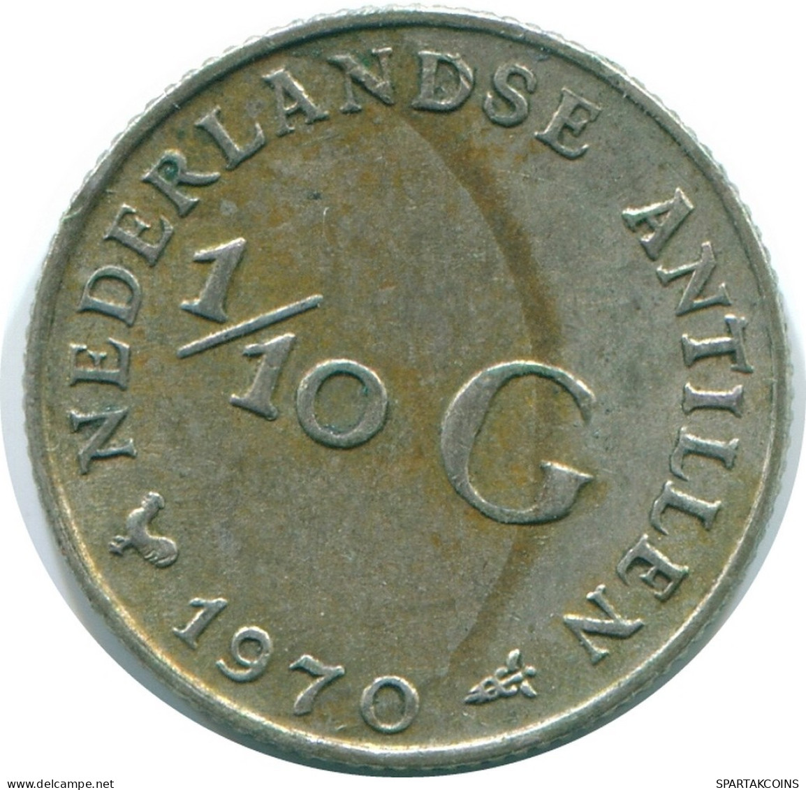 1/10 GULDEN 1970 ANTILLAS NEERLANDESAS PLATA Colonial Moneda #NL13070.3.E.A - Nederlandse Antillen