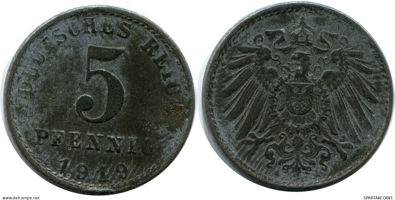 5 PFENNIG 1919 A ALLEMAGNE Pièce GERMANY #AW956.F.A - 5 Renten- & 5 Reichspfennig