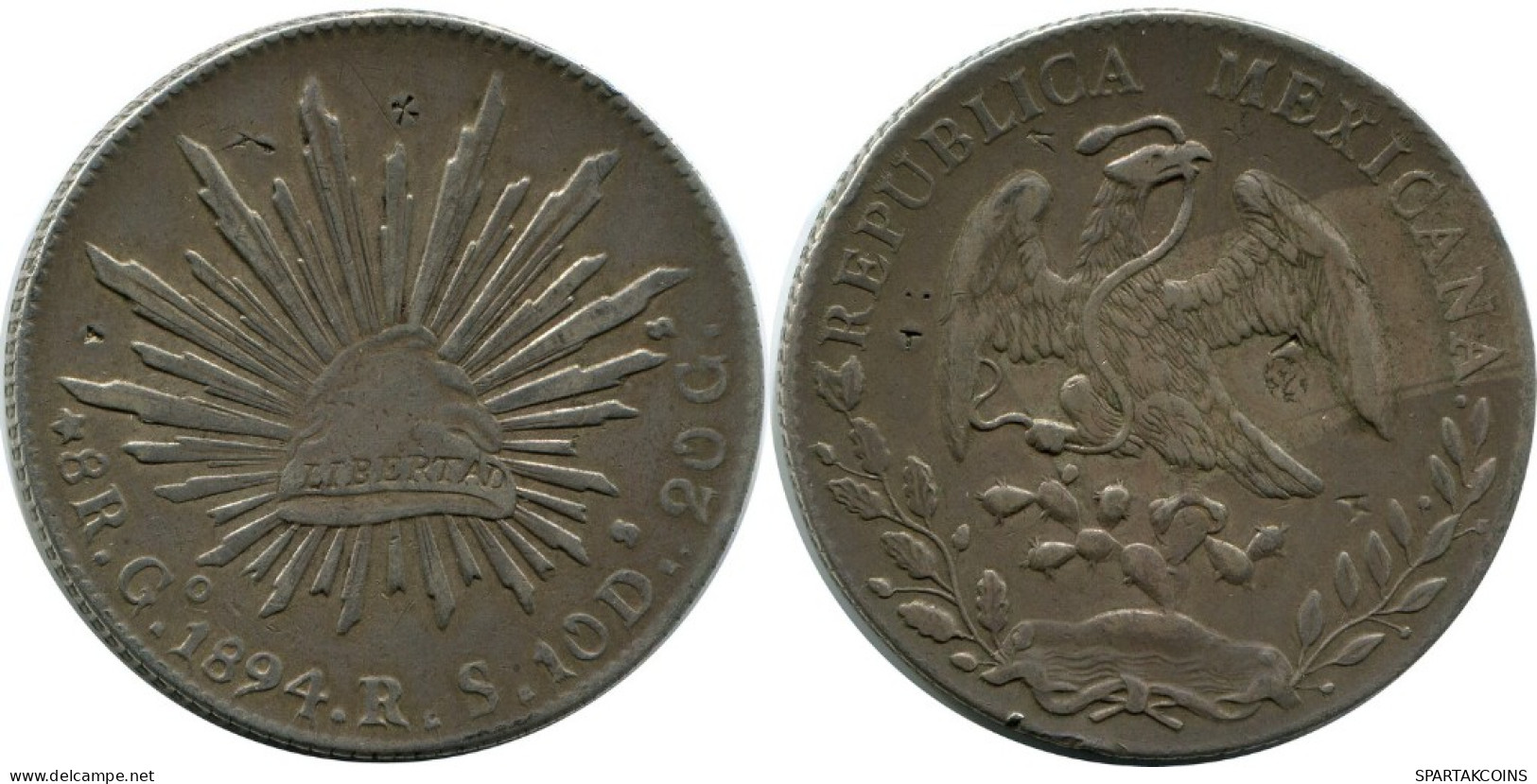8 REAL 1894 RS MEXIKO MEXICO Münze SILBER #AH591.5.D.A - Mexico