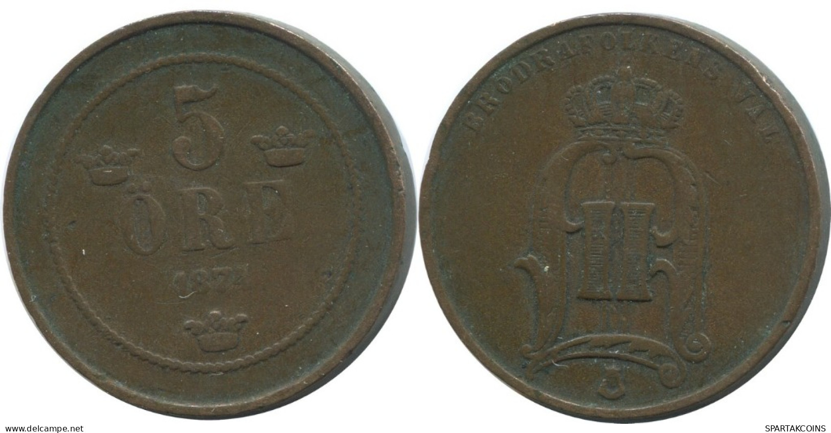 5 ORE 1874 SUECIA SWEDEN Moneda #AC573.2.E.A - Sweden