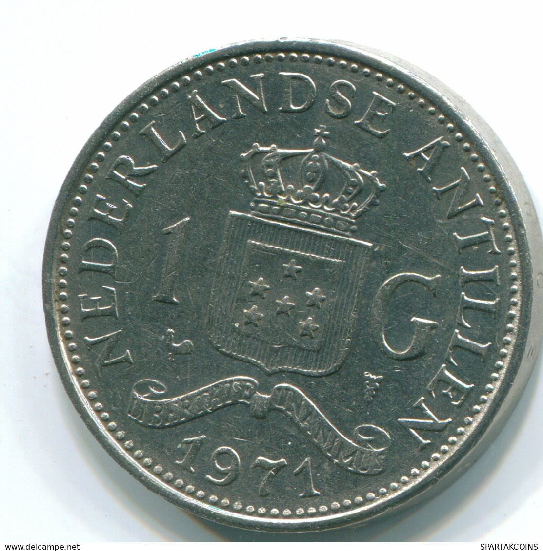 1 GULDEN 1971 ANTILLES NÉERLANDAISES Nickel Colonial Pièce #S11923.F.A - Netherlands Antilles