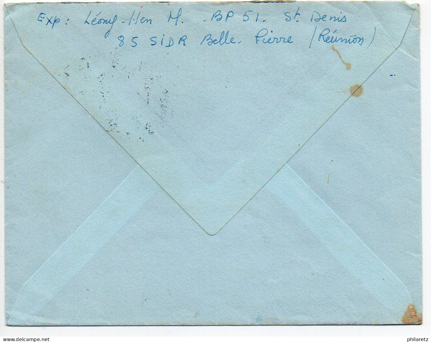 Réunion CFA : Blason Guéret X3 + Decaris Sur Lettre De 1968 Pour La Métropole - Briefe U. Dokumente