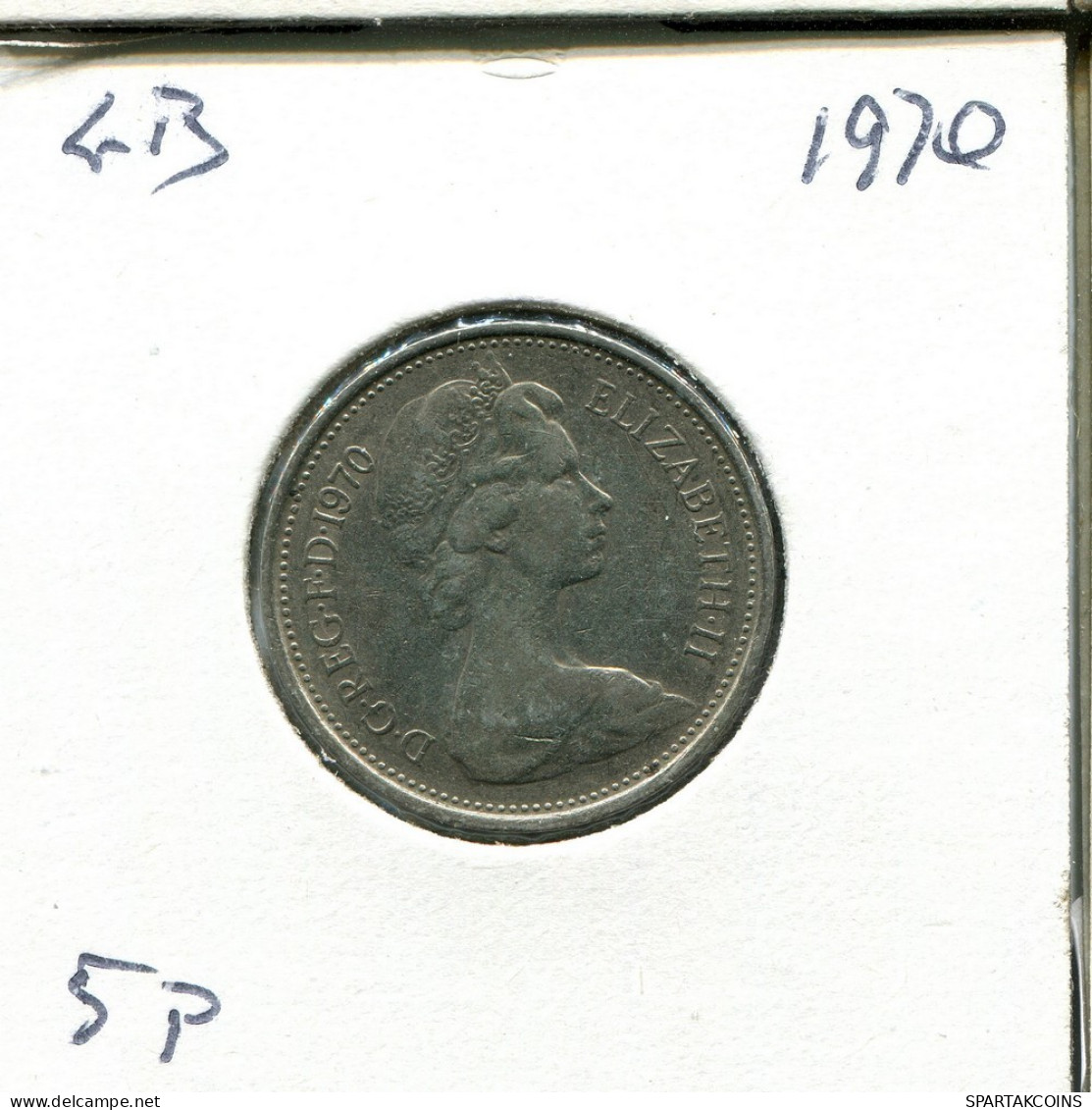 5 NEW PENCE 1970 UK GROßBRITANNIEN GREAT BRITAIN Münze #AU825.D.A - Autres & Non Classés