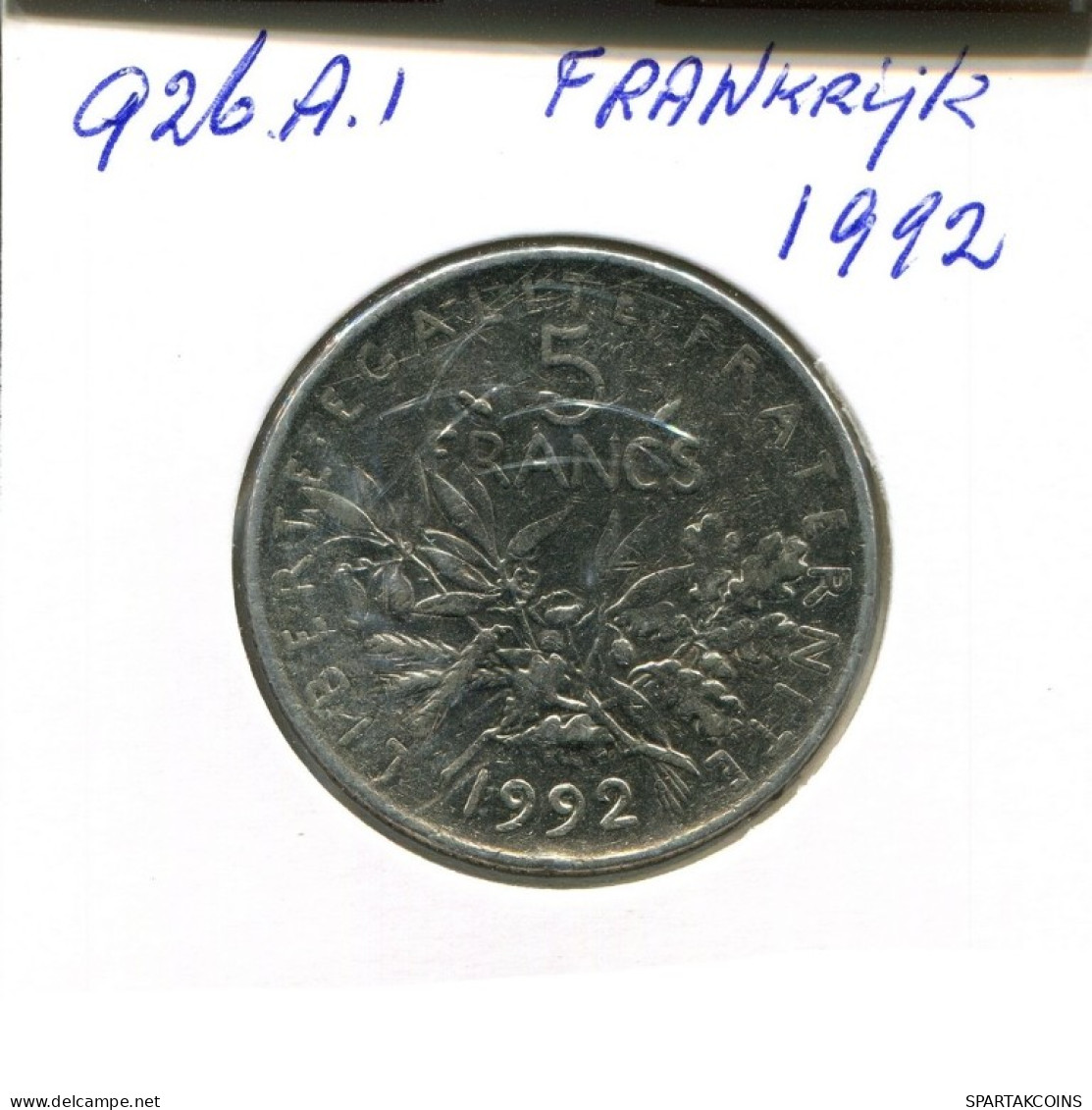 5 FRANCS 1992 FRANKREICH FRANCE Französisch Münze #AN405.D.A - 5 Francs