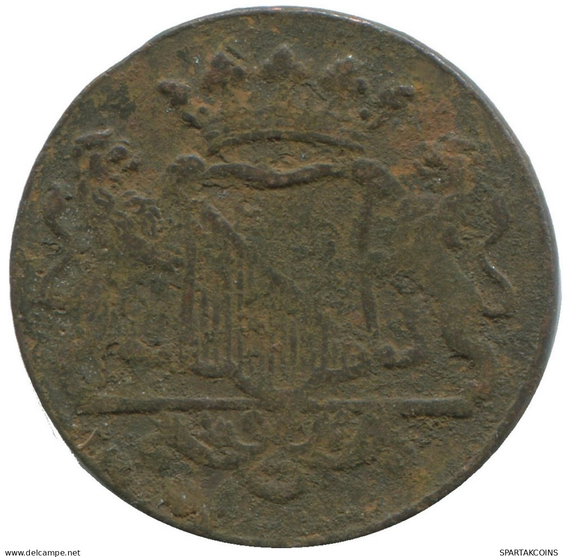 1755 UTRECHT VOC DUIT IINDES NÉERLANDAIS NETHERLANDS NEW YORK COLONIAL PENNY #VOC1067.8.F.A - Nederlands-Indië