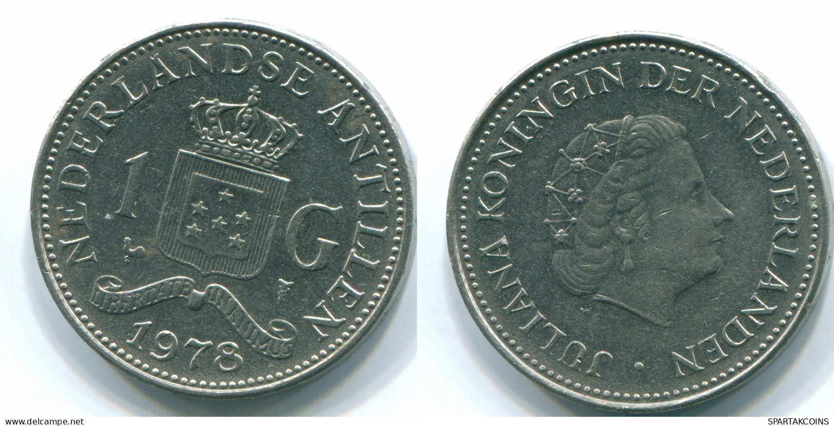1 GULDEN 1978 NETHERLANDS ANTILLES Nickel Colonial Coin #S12031.U.A - Nederlandse Antillen