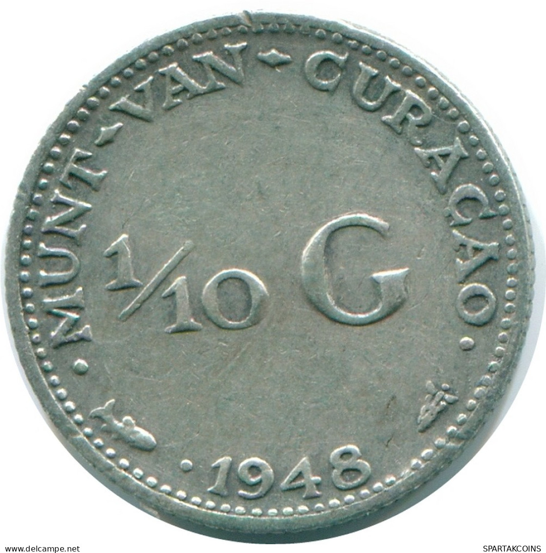 1/10 GULDEN 1948 CURACAO NEERLANDÉS NETHERLANDS PLATA #NL11910.3.E.A - Curaçao