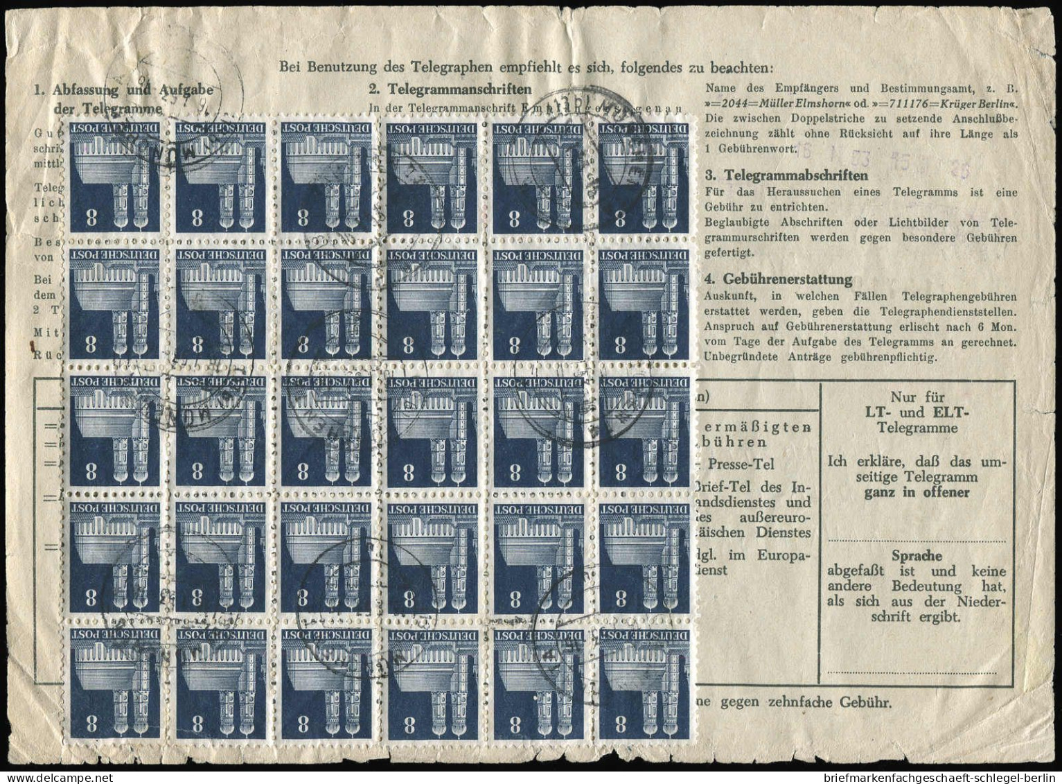 Amerik.+Brit. Zone (Bizone), 1948, 79 WB (30) Telegr, Brief - Briefe U. Dokumente