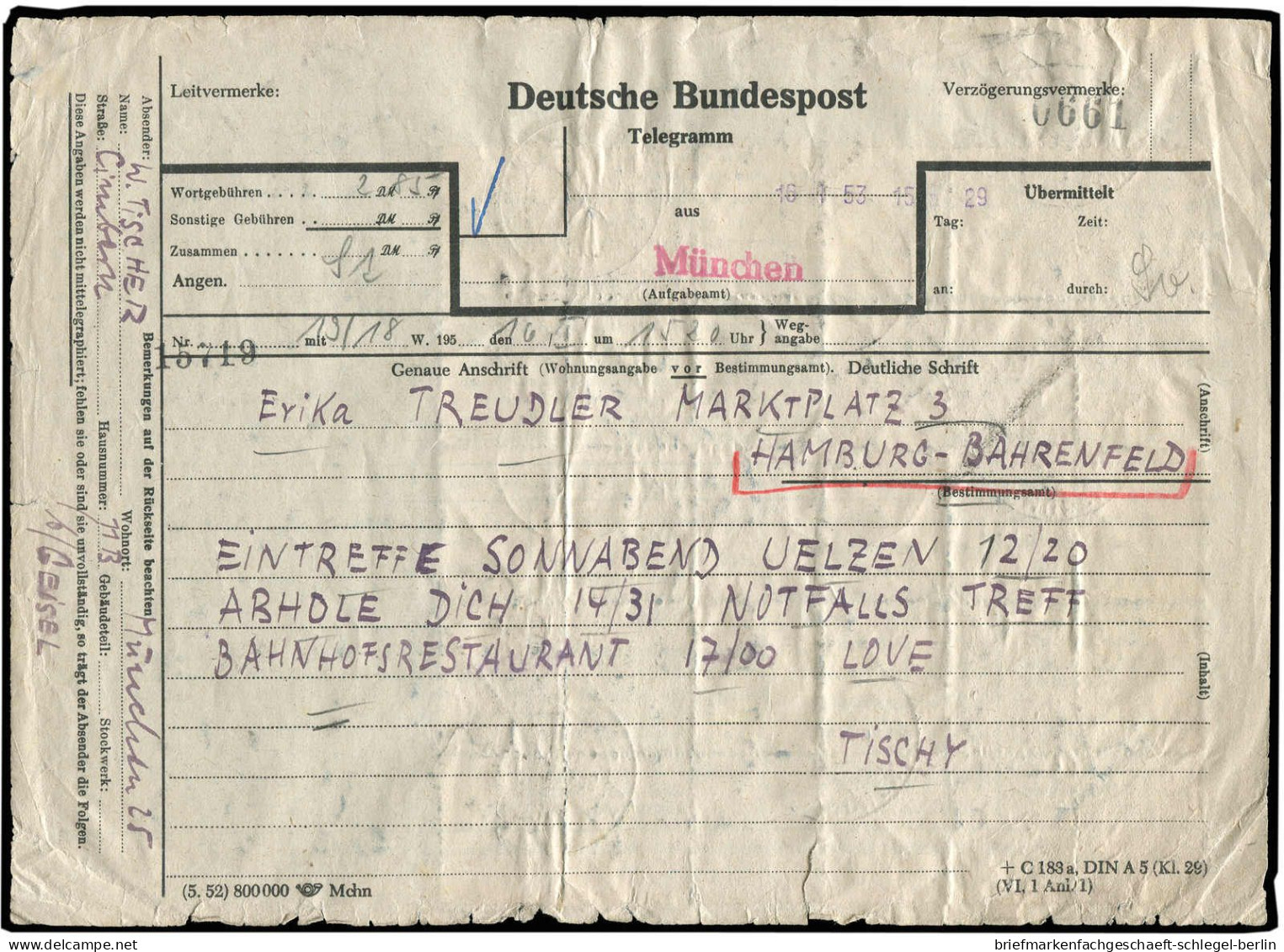 Amerik.+Brit. Zone (Bizone), 1948, 79 WB (30) Telegr, Brief - Brieven En Documenten