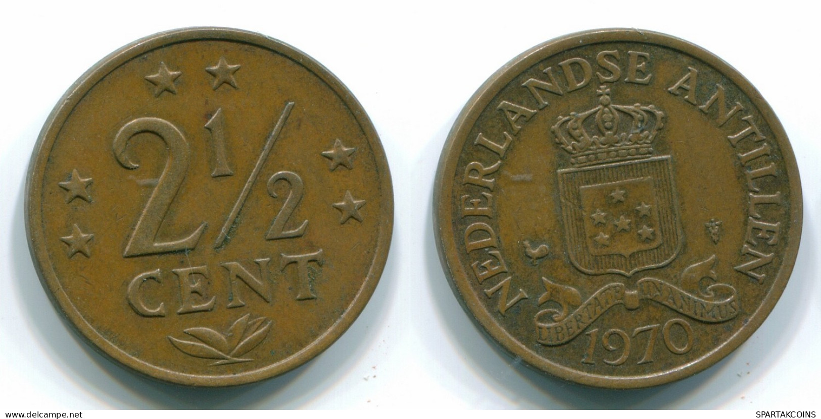 2 1/2 CENT 1970 ANTILLAS NEERLANDESAS CENTS Bronze Colonial Moneda #S10473.E.A - Nederlandse Antillen