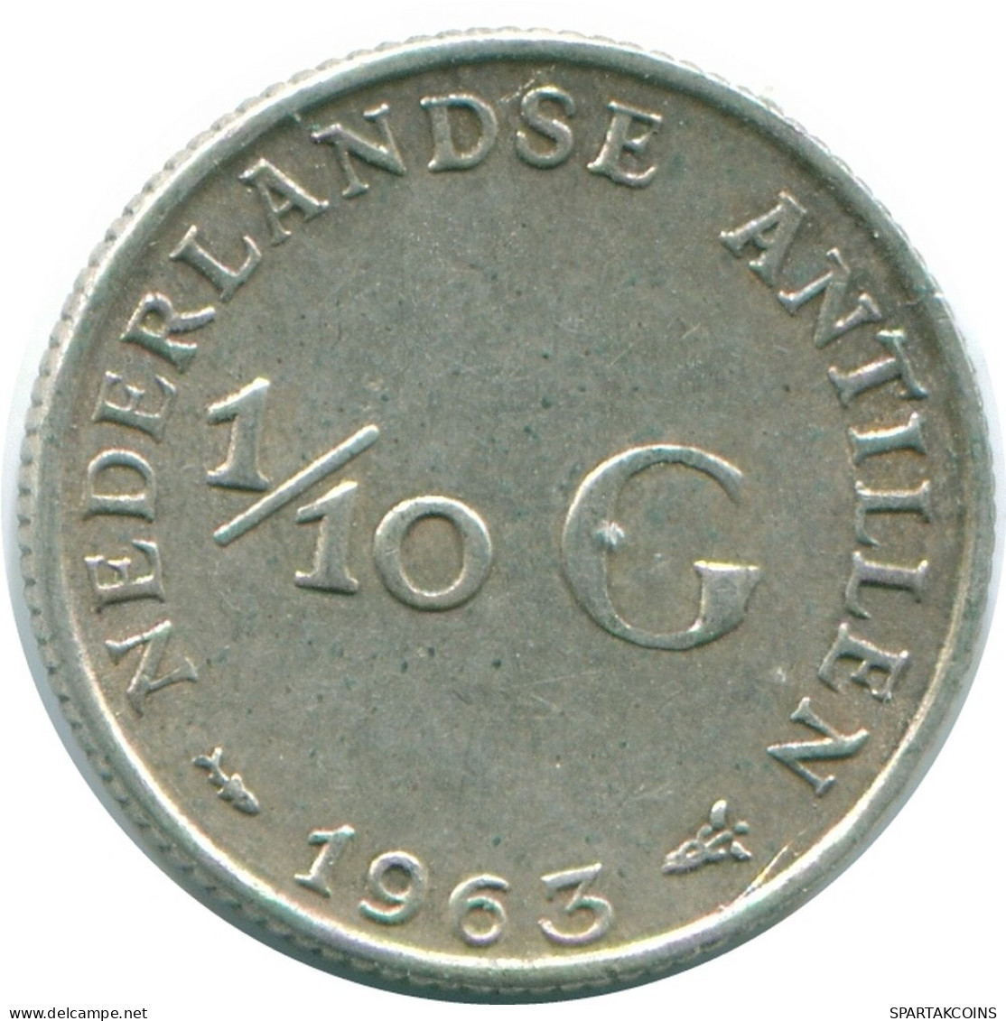 1/10 GULDEN 1963 NIEDERLÄNDISCHE ANTILLEN SILBER Koloniale Münze #NL12574.3.D.A - Nederlandse Antillen