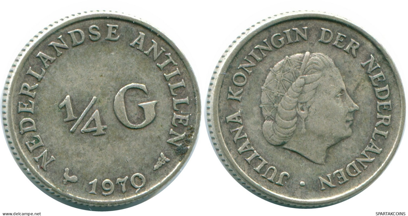 1/4 GULDEN 1970 NETHERLANDS ANTILLES SILVER Colonial Coin #NL11700.4.U.A - Nederlandse Antillen