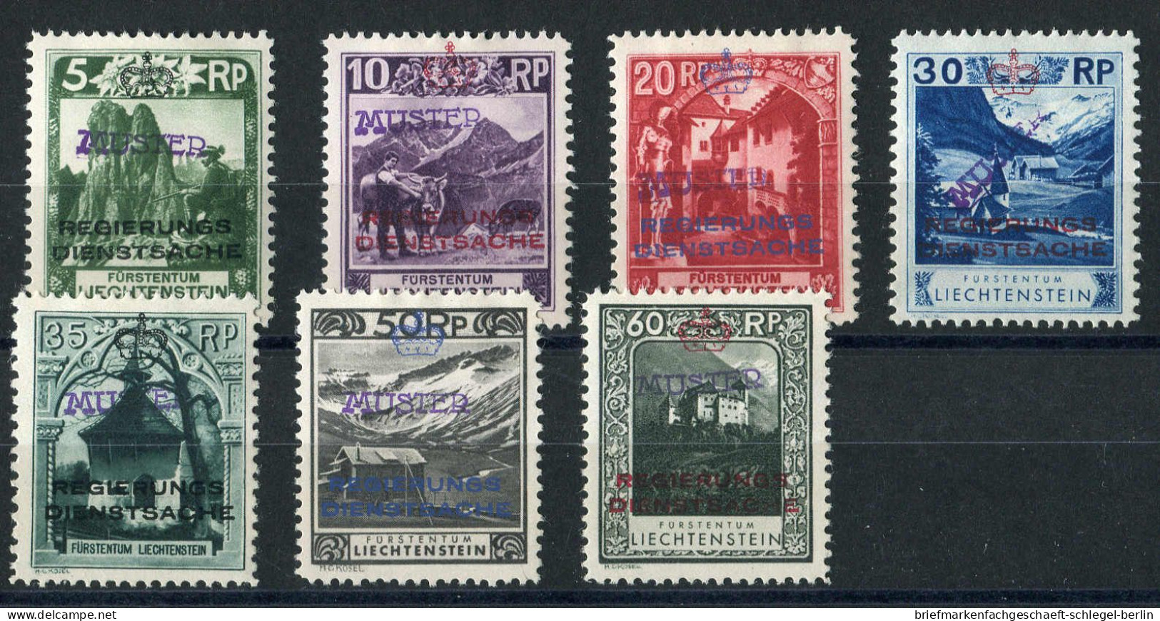 Liechtenstein, 1932, D 1-8, Ungebraucht - Autres & Non Classés