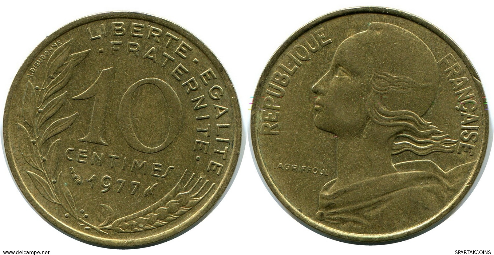 10 CENTIMES 1977 FRANCIA FRANCE Moneda #AZ434.E.A - 10 Centimes