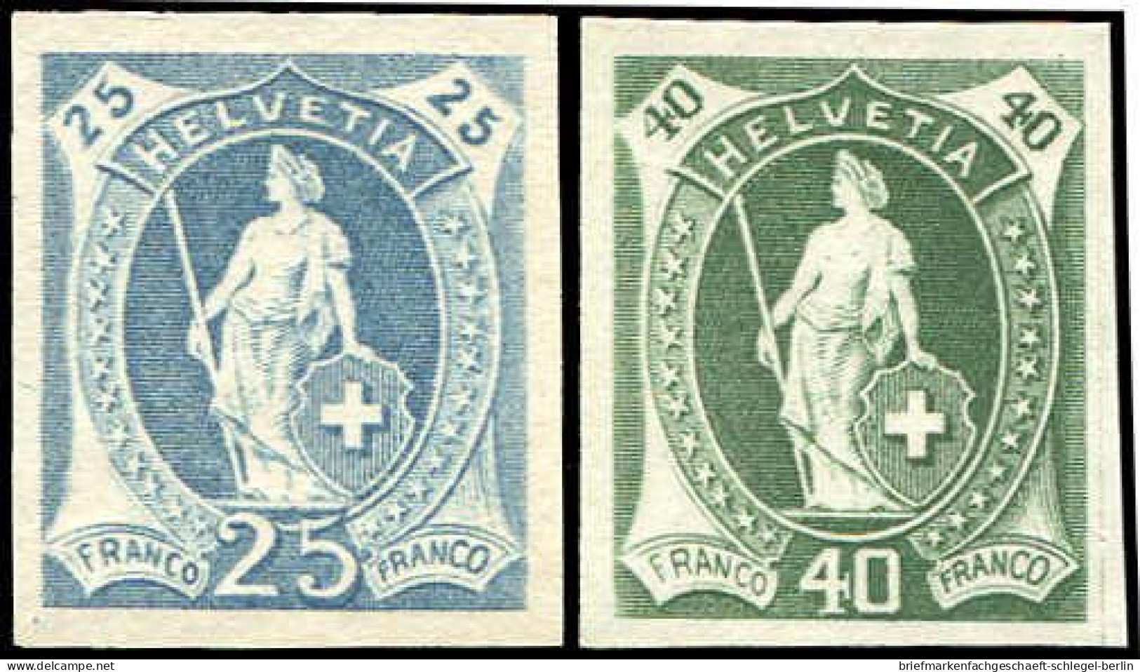 Schweiz, 1905, 89, 91 P, Ohne Gummi - Sonstige & Ohne Zuordnung