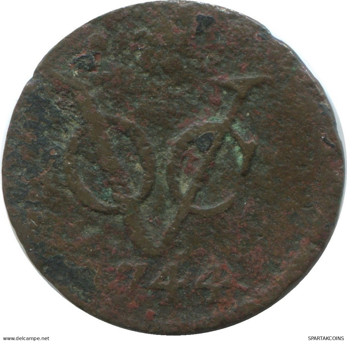 1744 HOLLAND VOC DUIT NIEDERLANDE OSTINDIEN NY COLONIAL PENNY #VOC1175.8.D.A - Nederlands-Indië