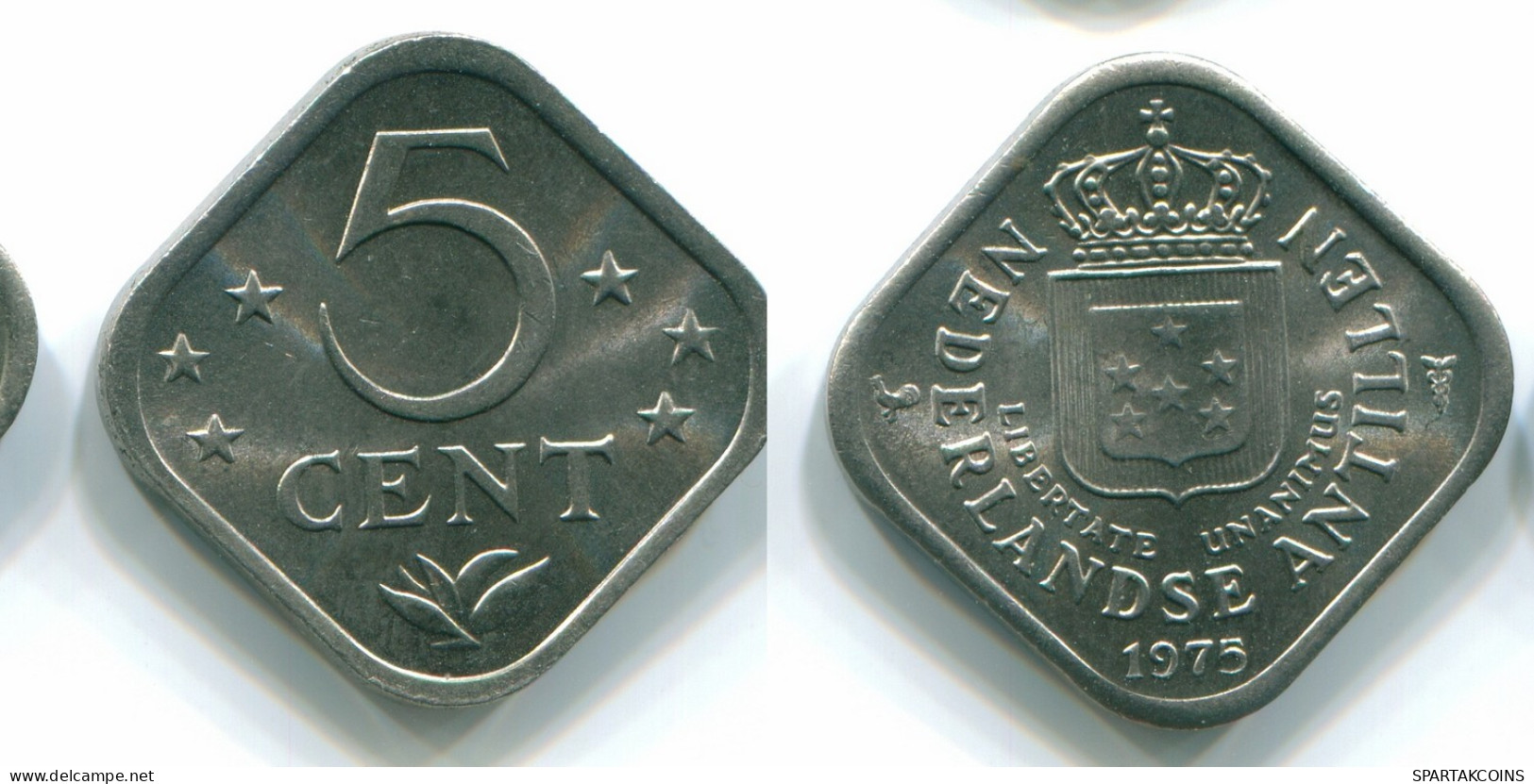 5 CENTS 1975 NIEDERLÄNDISCHE ANTILLEN Nickel Koloniale Münze #S12237.D.A - Netherlands Antilles