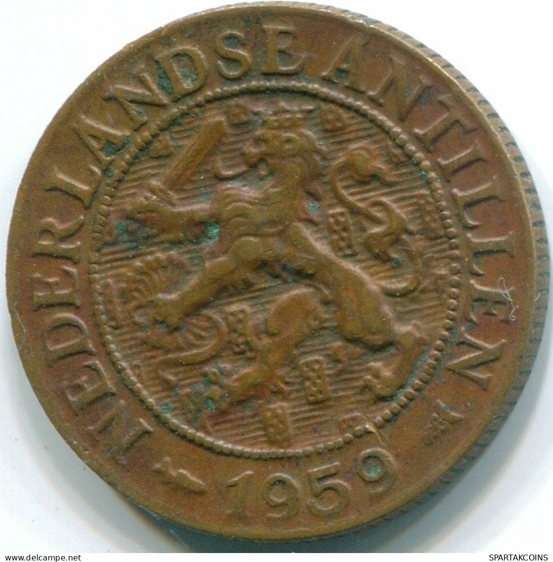 1 CENT 1959 NIEDERLÄNDISCHE ANTILLEN Bronze Fish Koloniale Münze #S11045.D.A - Niederländische Antillen