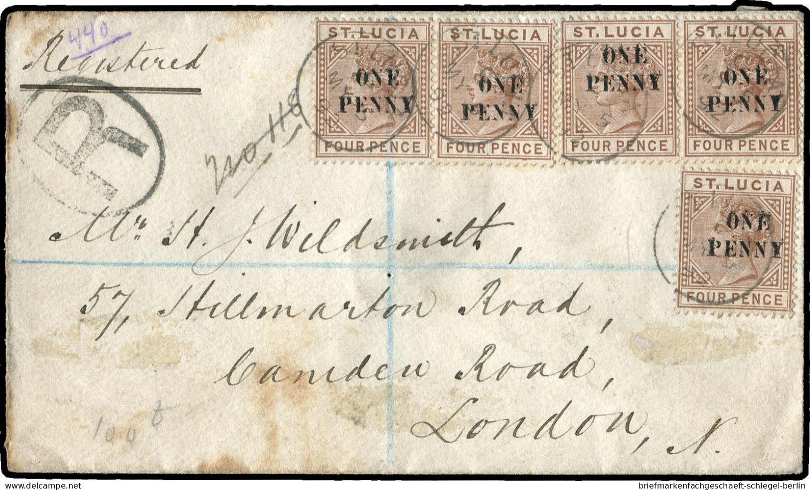 St. Lucia, 1892, Brief - St.Lucie (1979-...)