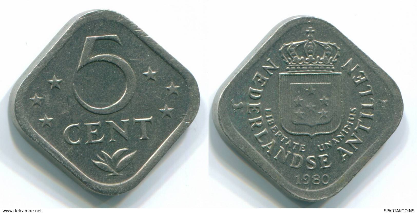 5 CENTS 1980 ANTILLAS NEERLANDESAS Nickel Colonial Moneda #S12322.E.A - Niederländische Antillen