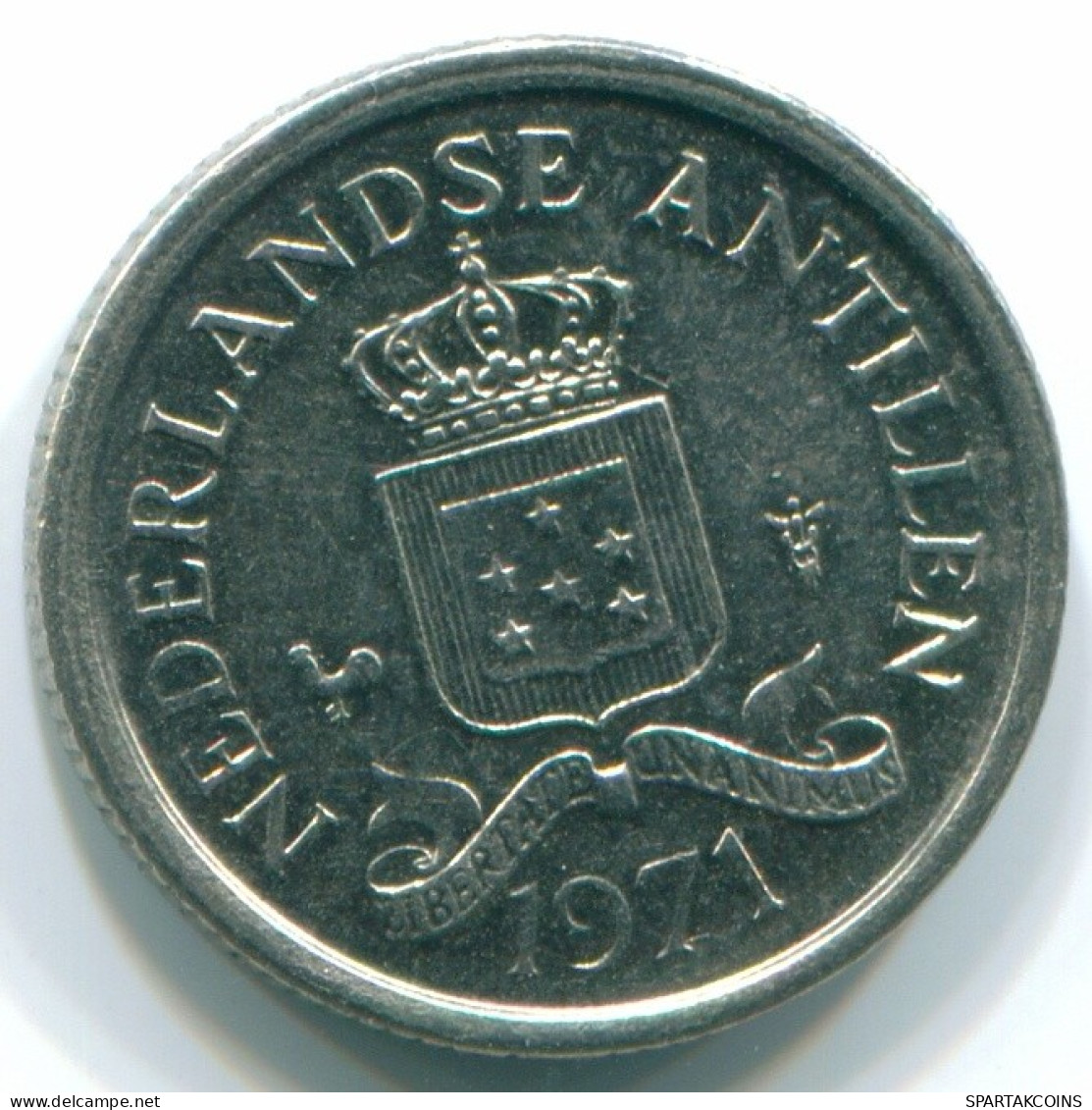 10 CENTS 1971 ANTILLAS NEERLANDESAS Nickel Colonial Moneda #S13434.E.A - Netherlands Antilles