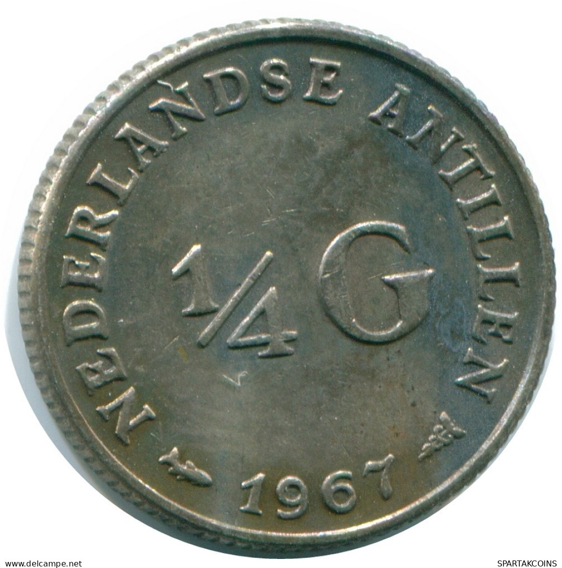 1/4 GULDEN 1967 ANTILLAS NEERLANDESAS PLATA Colonial Moneda #NL11603.4.E.A - Niederländische Antillen