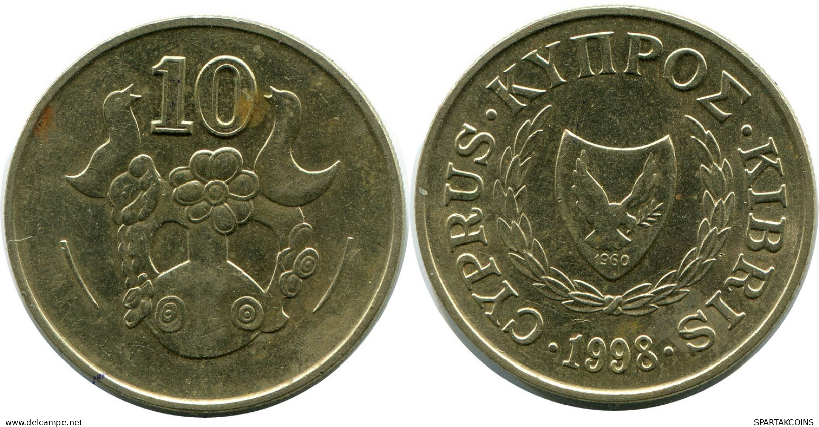 10 CENTS 1998 ZYPERN CYPRUS Münze #AP302.D.A - Zypern