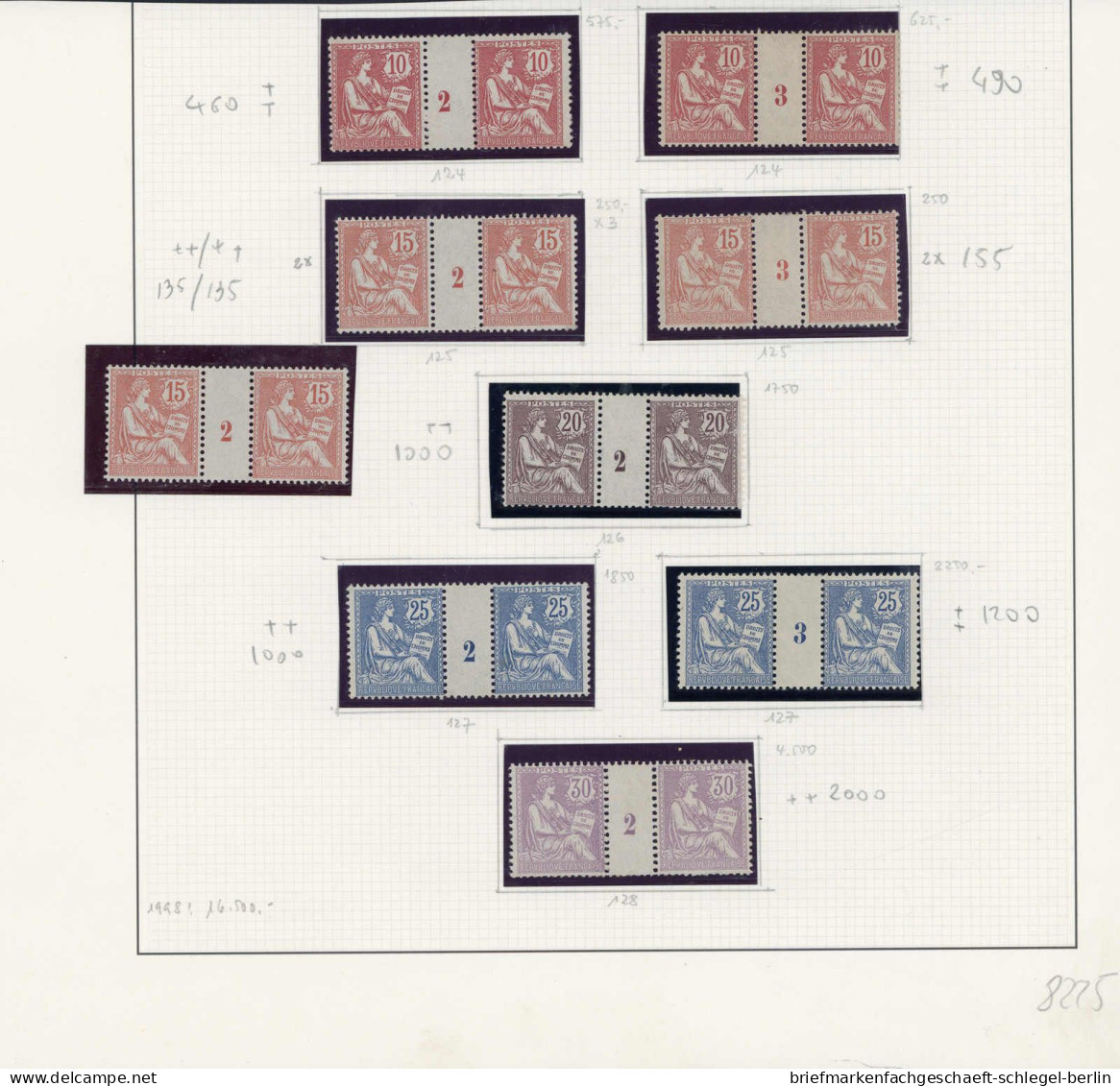 Frankreich, 1902, 102-106 ZS, Postfrisch, Ungebraucht - Sonstige & Ohne Zuordnung