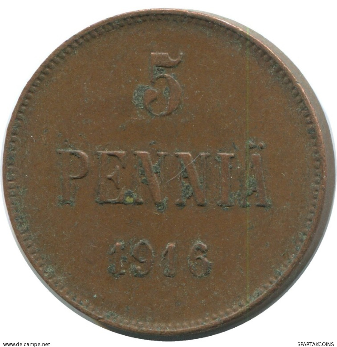 5 PENNIA 1916 FINLANDIA FINLAND Moneda RUSIA RUSSIA EMPIRE #AB130.5.E.A - Finnland