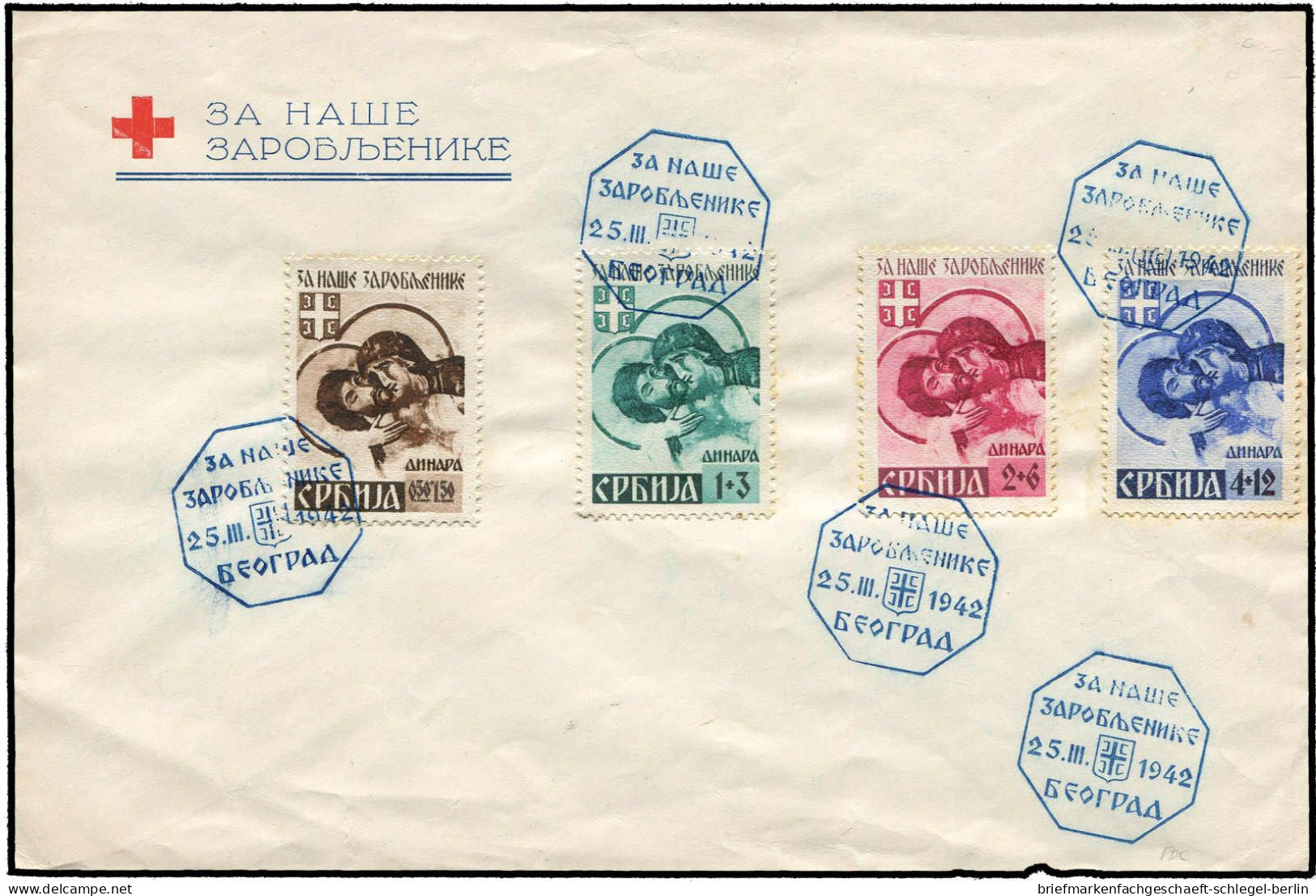 Deutsche Besetz.II.WK Serbien, 1942, 62-65 A, Brief - Occupazione 1938 – 45