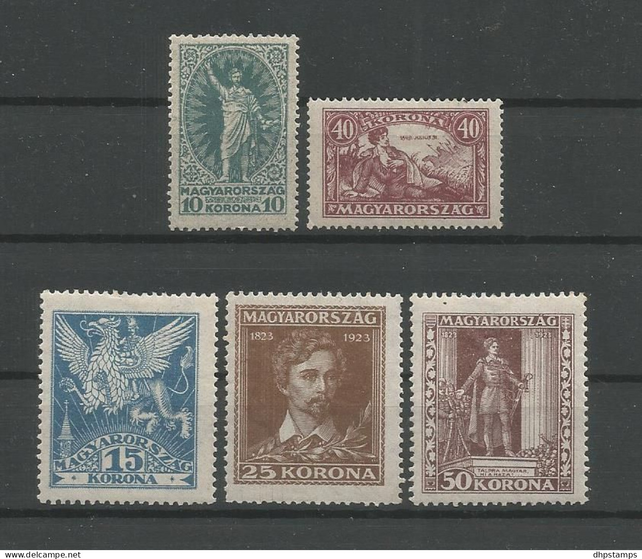 Hungary 1923 Petofi Centenary Y.T. 319/323 * - Unused Stamps