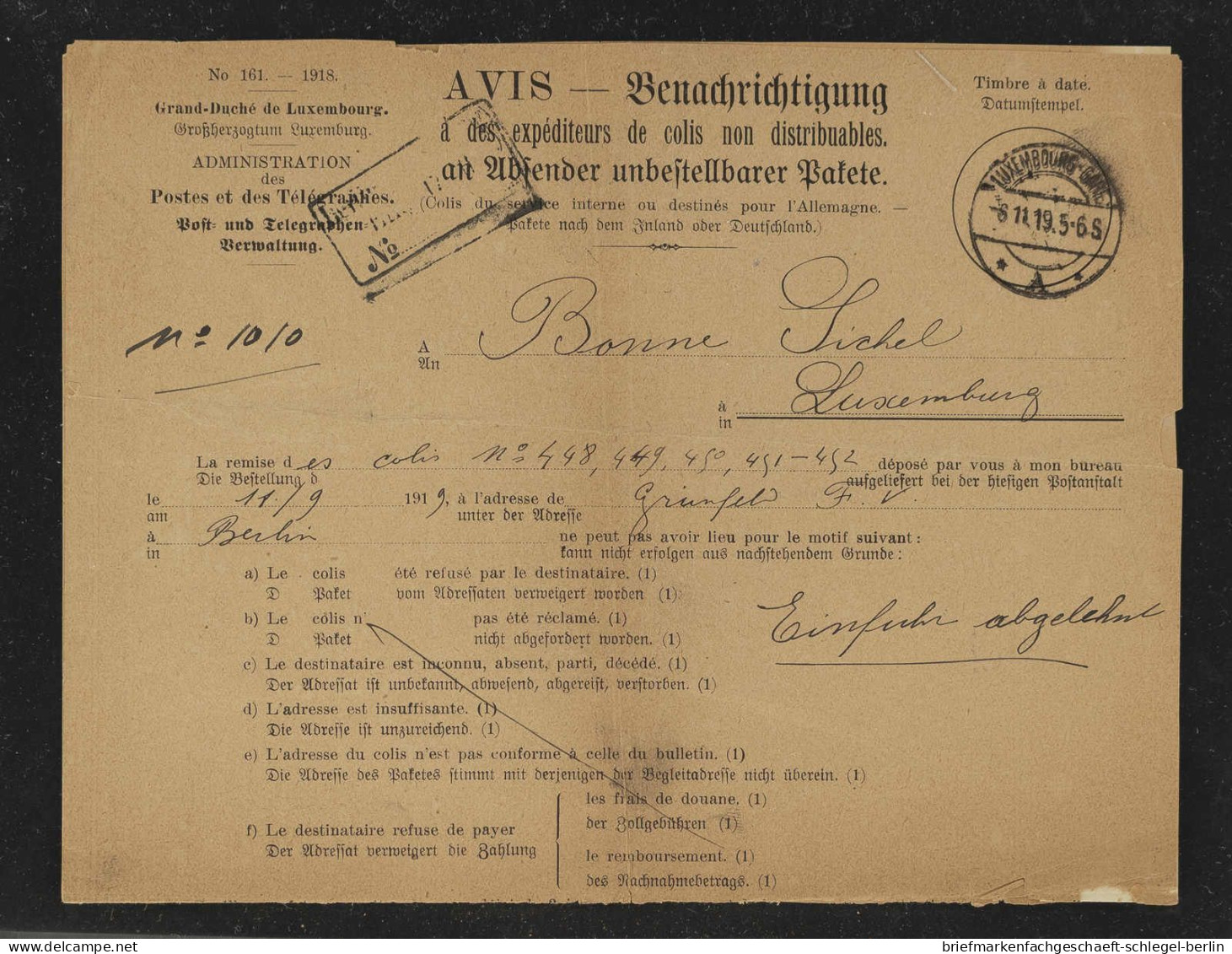 Luxemburg, 1914, 93, Brief - Other & Unclassified