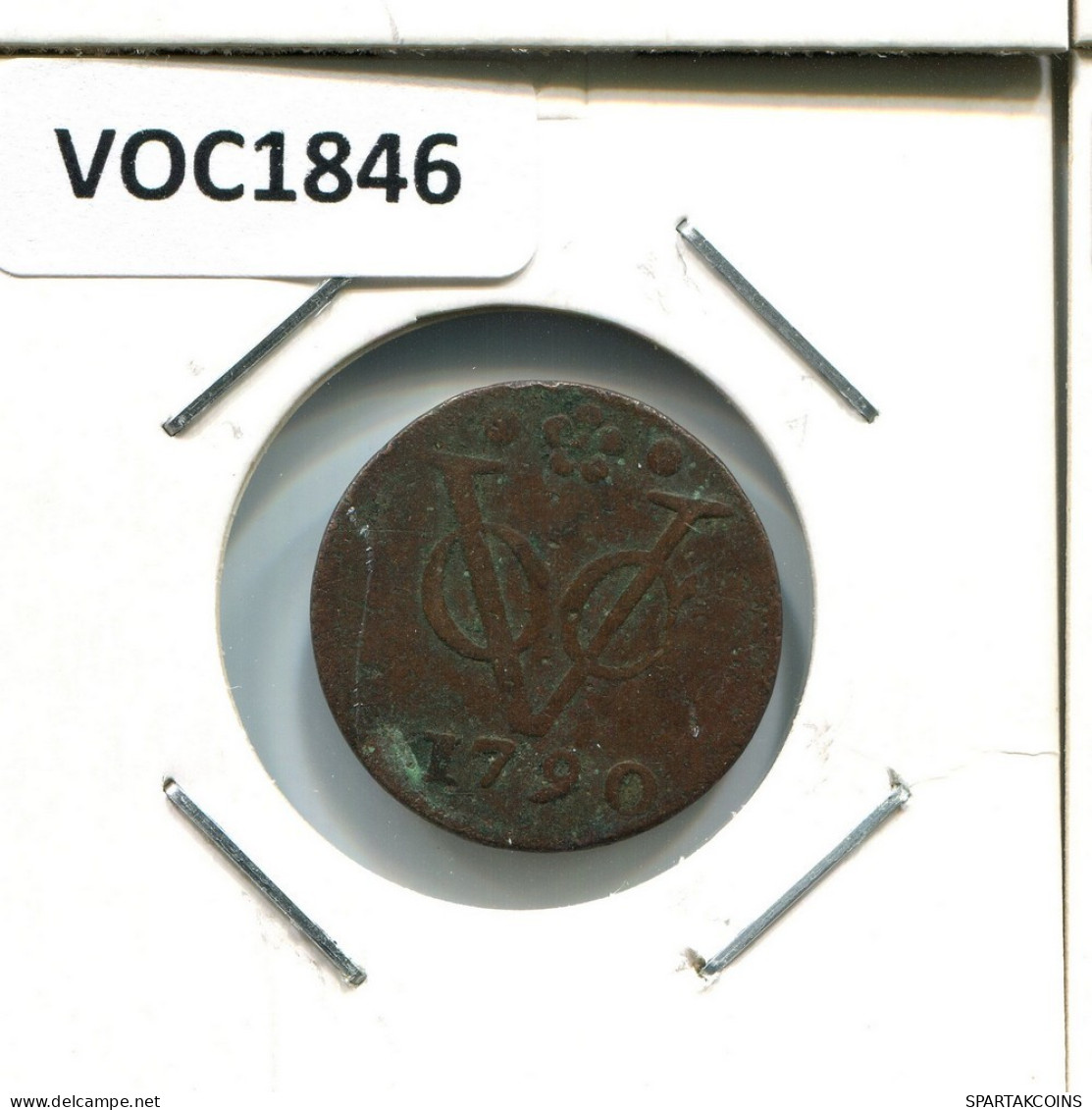 1790 HOLLAND VOC DUIT NIEDERLANDE OSTINDIEN NY COLONIAL PENNY #VOC1846.10.D.A - Dutch East Indies