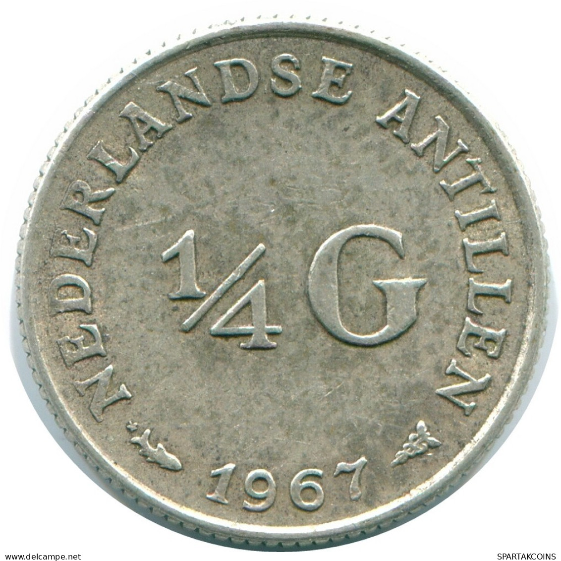 1/4 GULDEN 1967 ANTILLAS NEERLANDESAS PLATA Colonial Moneda #NL11526.4.E.A - Nederlandse Antillen