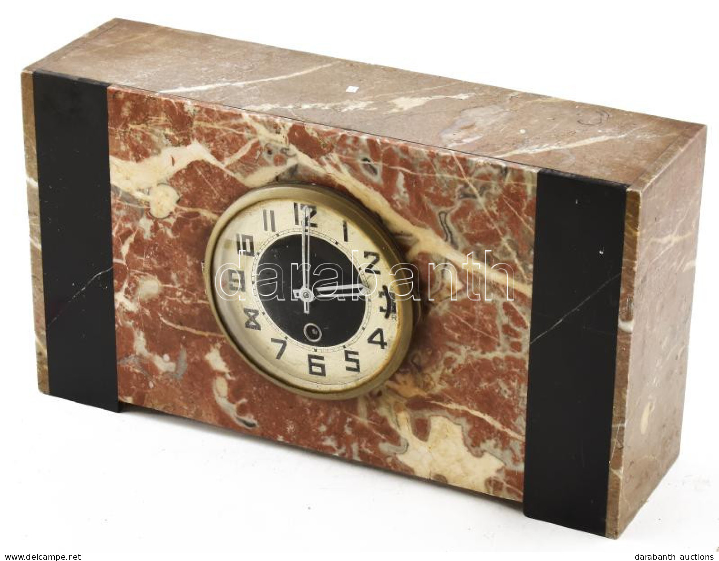 Antik Márványtestű Kandalló óra, 36x20x10 Cm - Autres & Non Classés