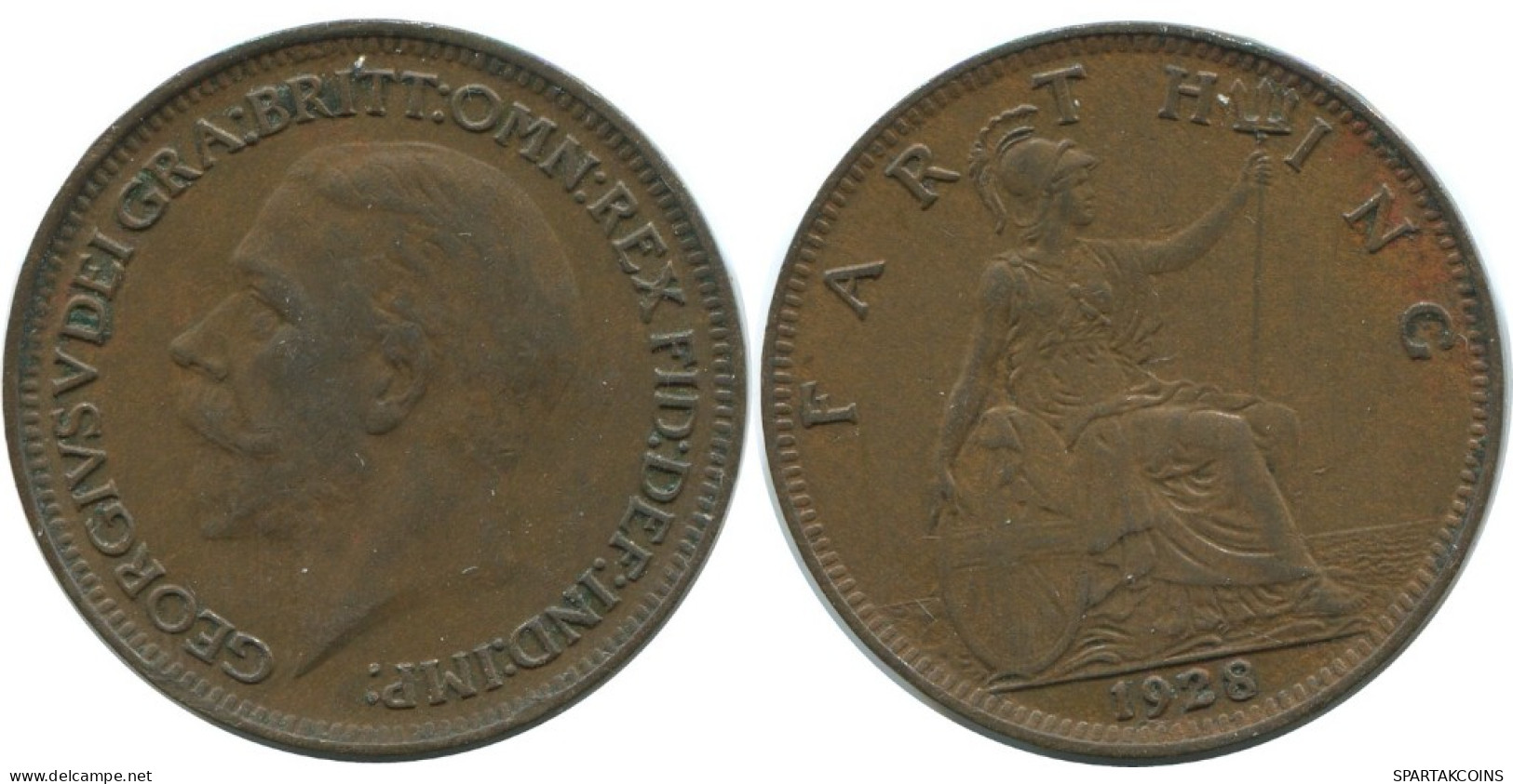 FARTHING 1928 UK GBAN BRETAÑA GREAT BRITAIN Moneda #AG772.1.E.A - B. 1 Farthing