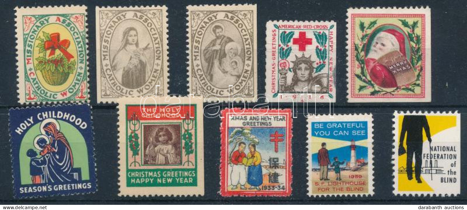 10 Db Misszionárius Levélzáró / 10 Missionary Poster Stamps - Unclassified