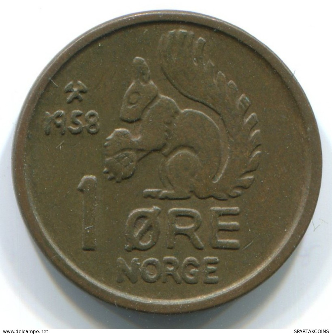 1 ORE 1958NORUEGA NORWAY Moneda #WW1064.E.A - Norvège