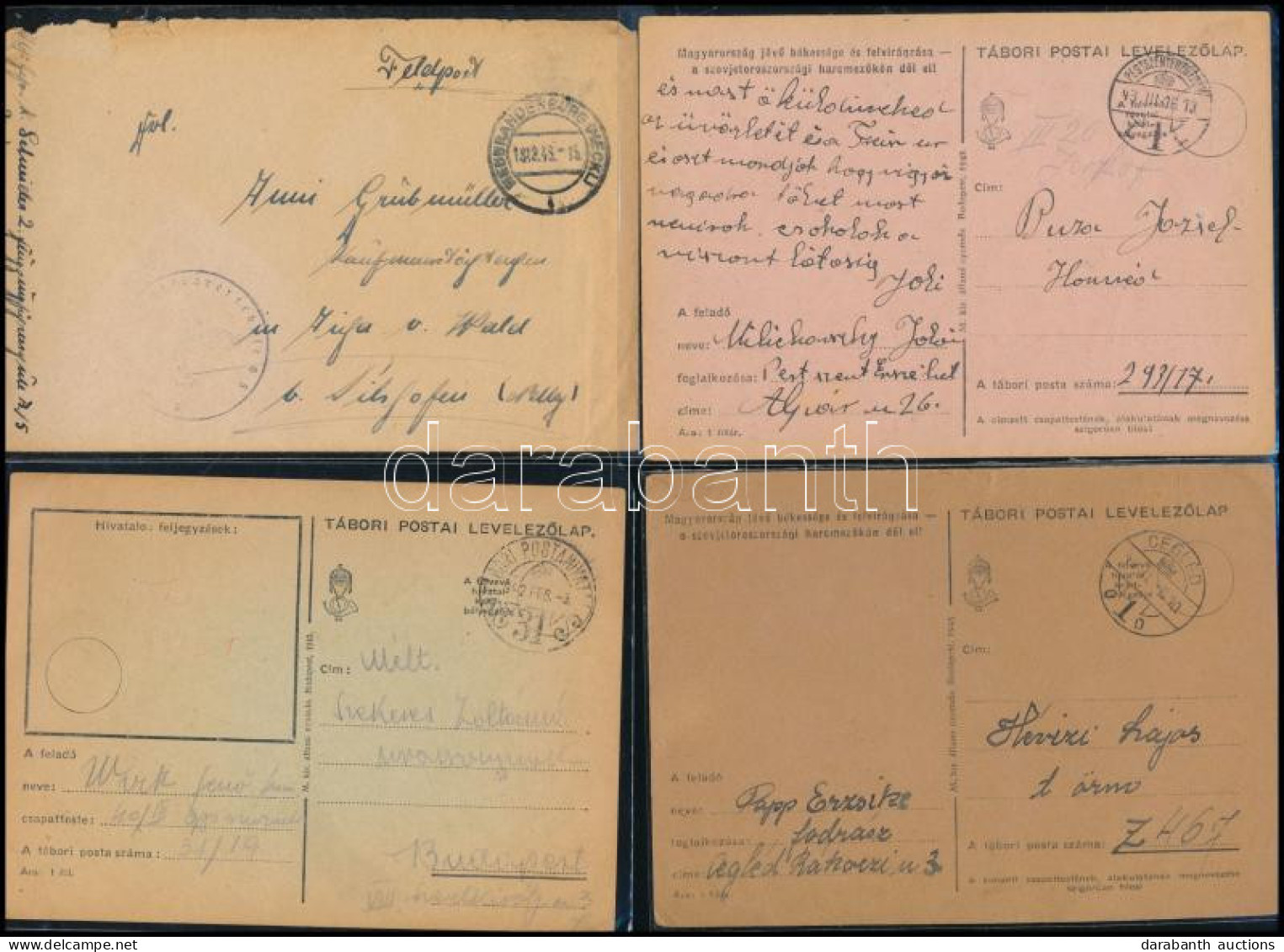 Cca 1943-44 8 Db Tábori Postai Levelezőlap - Sonstige & Ohne Zuordnung