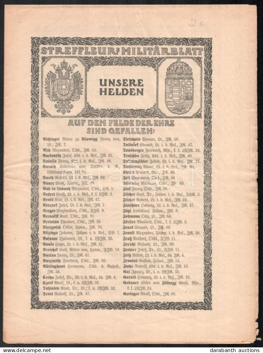 1914 Streffleurs Militärblatt Nr. 32, Bécs, 1914. Okt. 17., Német Nyelvű I. Világháborús Osztrák-magyar Katonai Kiadvány - Otros & Sin Clasificación