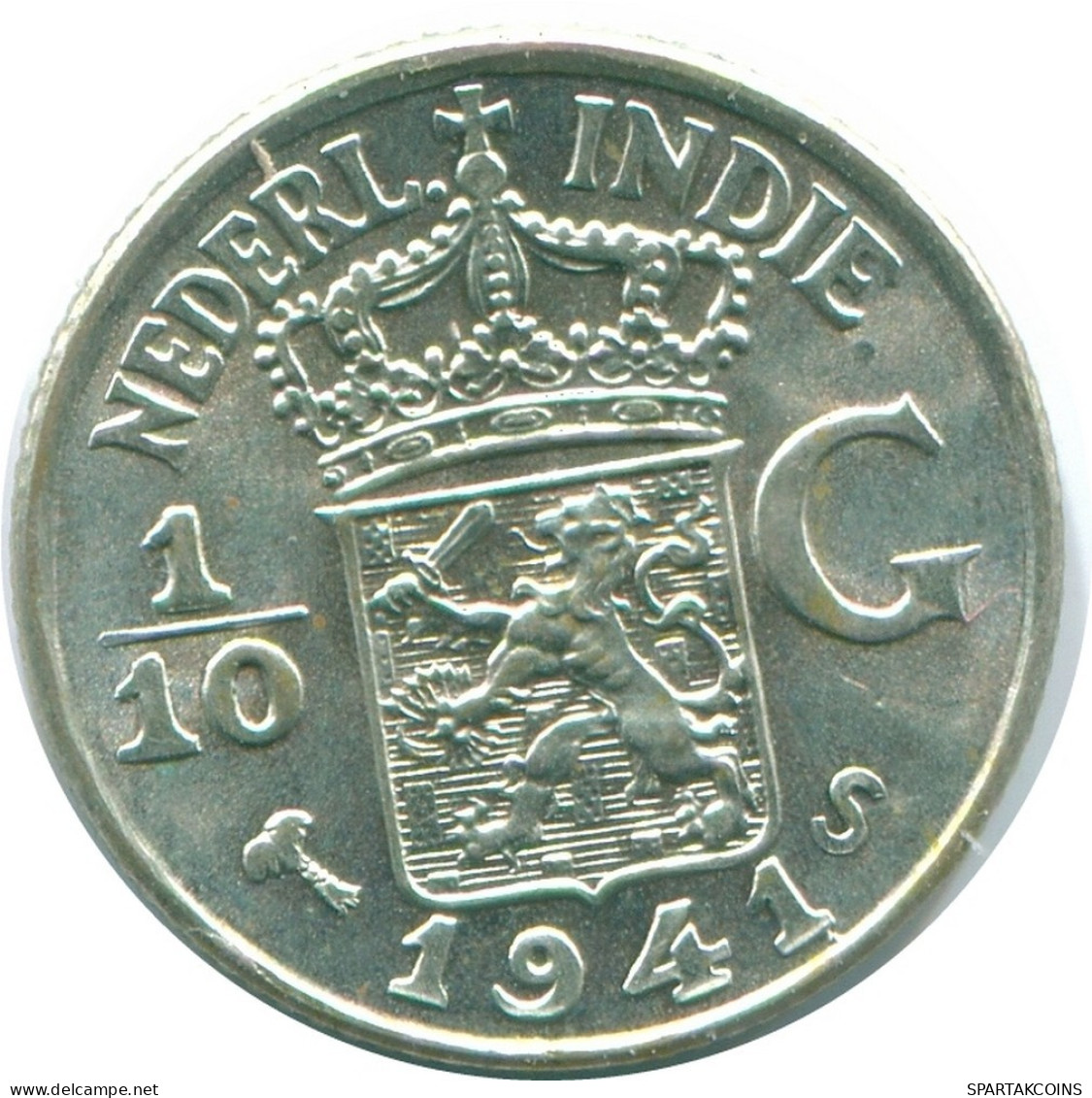 1/10 GULDEN 1941 S INDIAS ORIENTALES DE LOS PAÍSES BAJOS PLATA #NL13785.3.E.A - Dutch East Indies