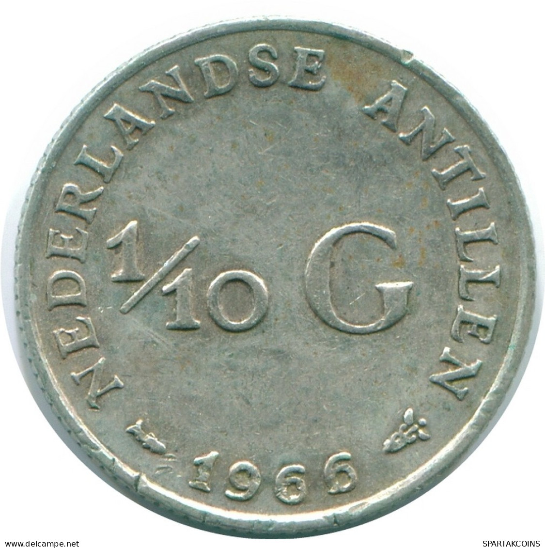 1/10 GULDEN 1966 ANTILLAS NEERLANDESAS PLATA Colonial Moneda #NL12820.3.E.A - Niederländische Antillen