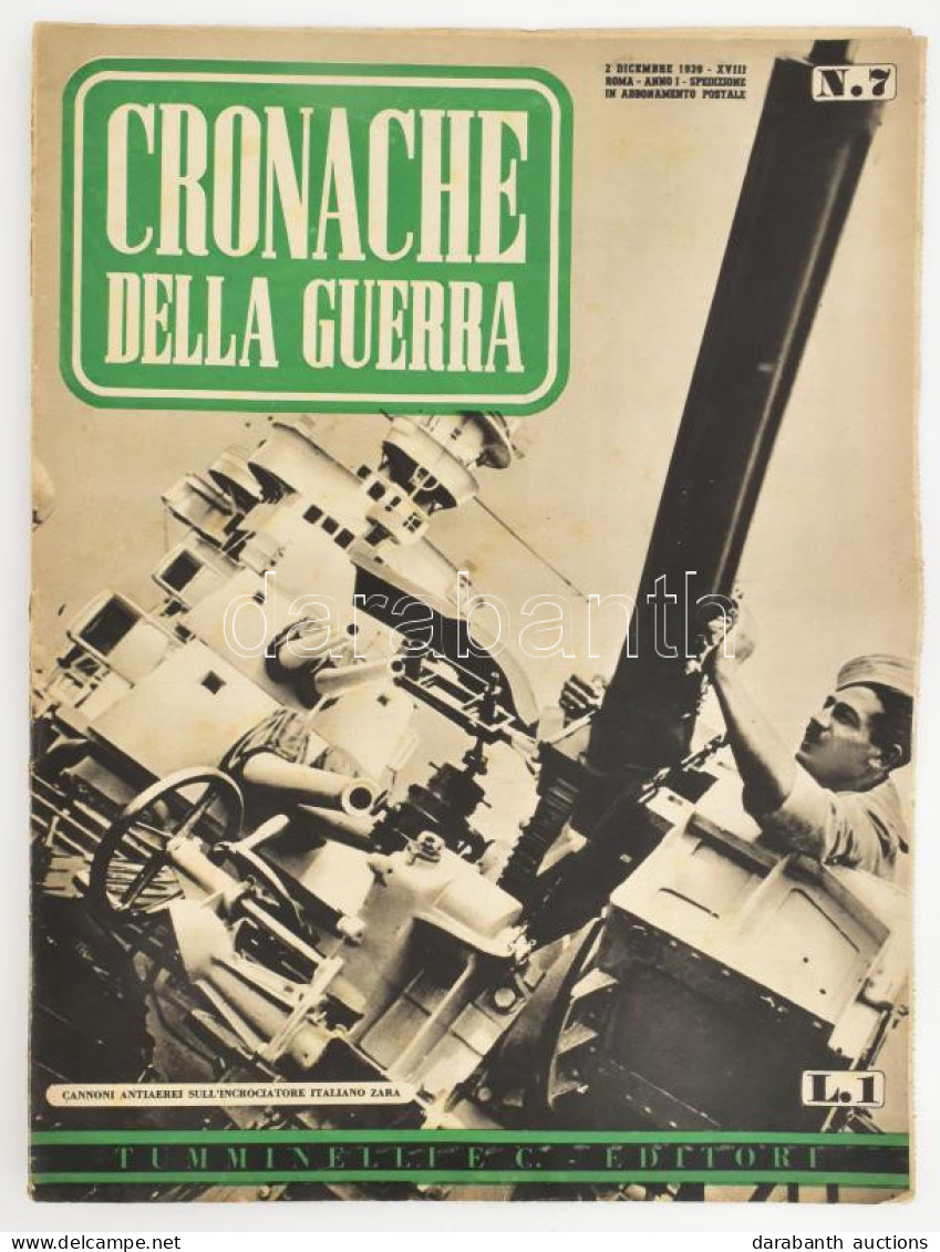 1939 A Cronache Della Guerra C. Olasz Háborús Magazin December 2. Száma Fekete-fehér Fotókkal, - Sonstige & Ohne Zuordnung