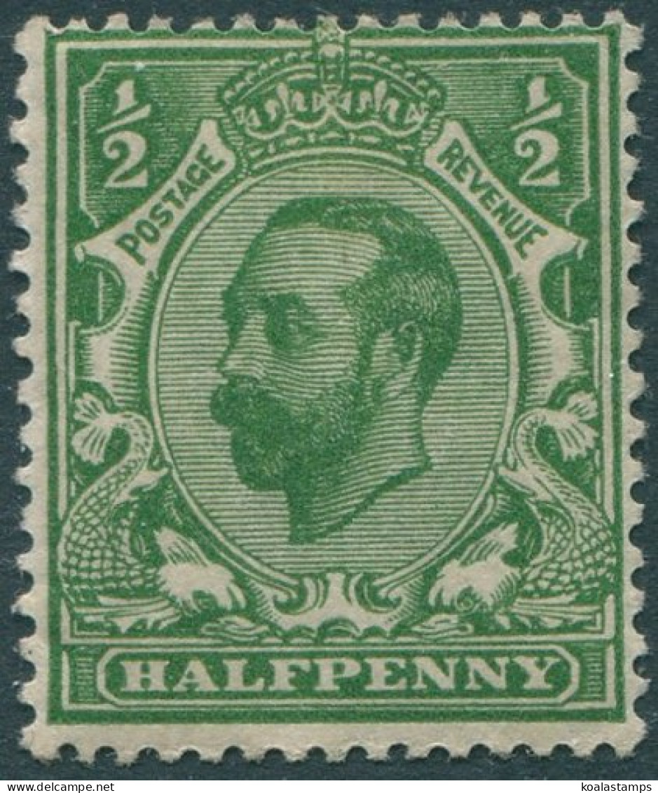 Great Britain 1912 SG340 ½d Green KGV MLH (amd) - Ohne Zuordnung