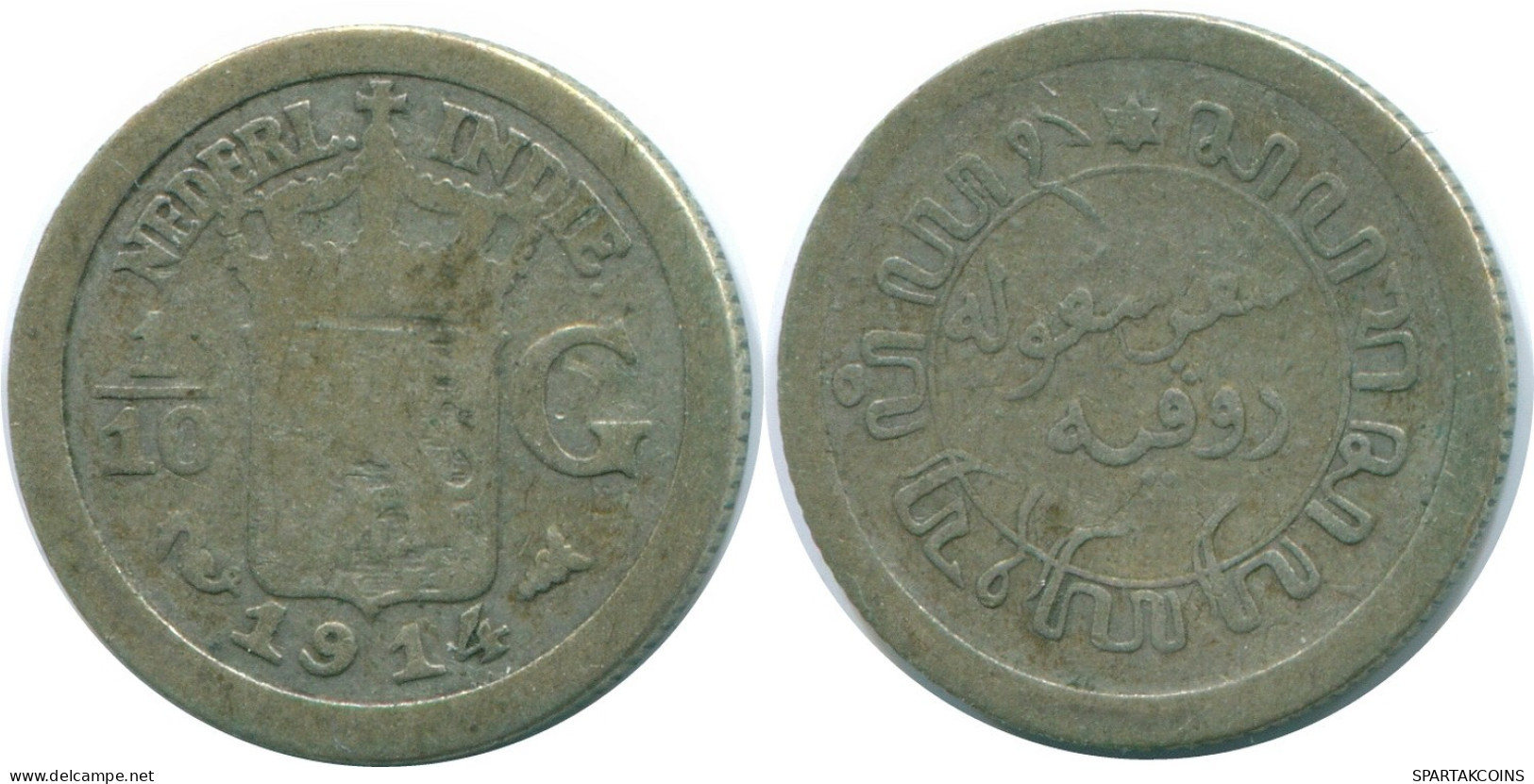 1/10 GULDEN 1914 INDIAS ORIENTALES DE LOS PAÍSES BAJOS PLATA #NL13303.3.E.A - Indes Néerlandaises