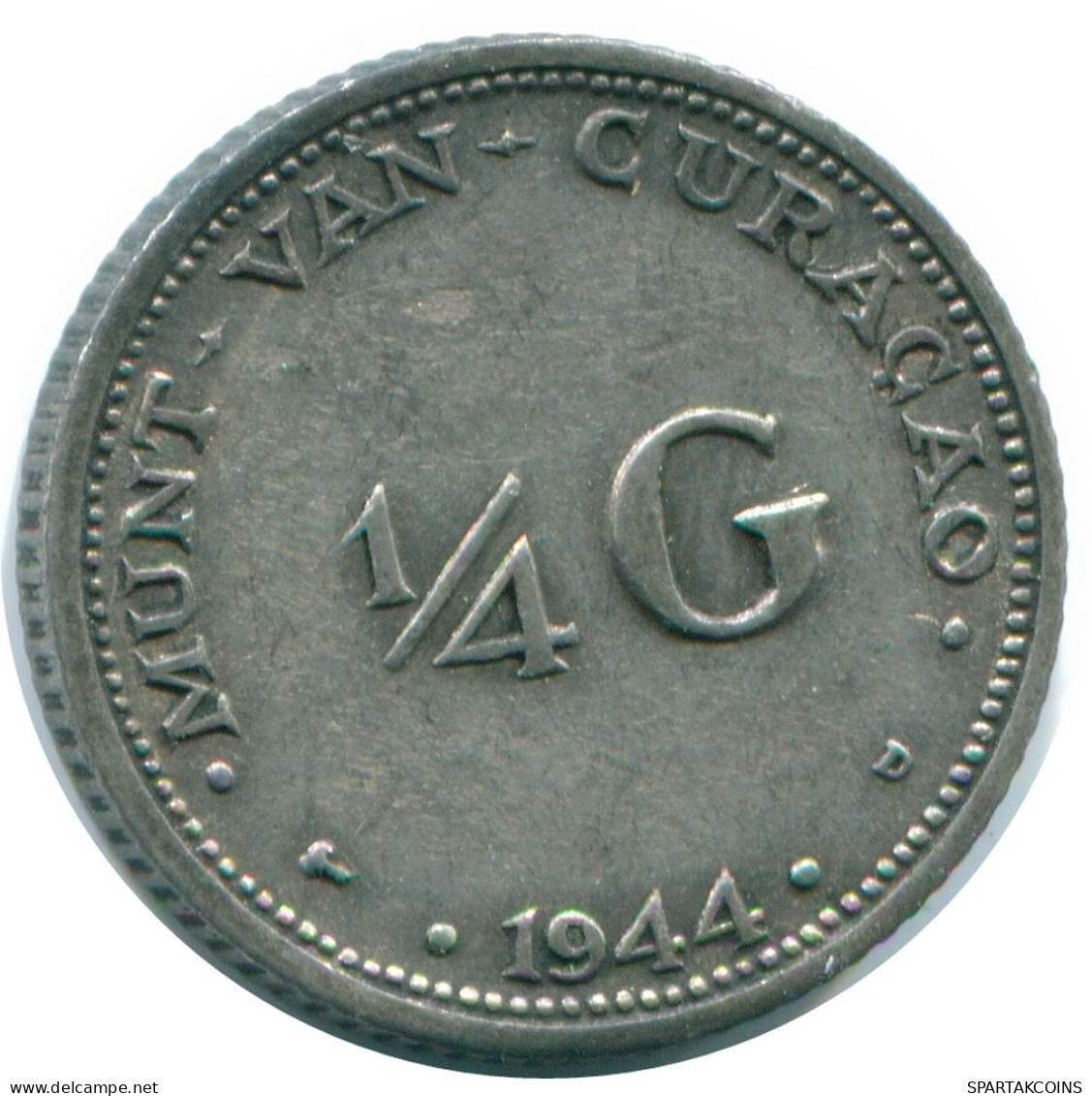 1/4 GULDEN 1944 CURACAO Netherlands SILVER Colonial Coin #NL10694.4.U.A - Curaçao