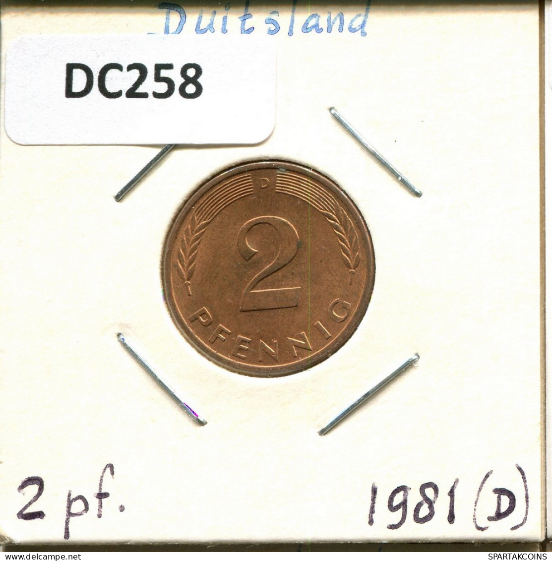 2 PFENNIG 1981 D BRD DEUTSCHLAND Münze GERMANY #DC258.D.A - 2 Pfennig